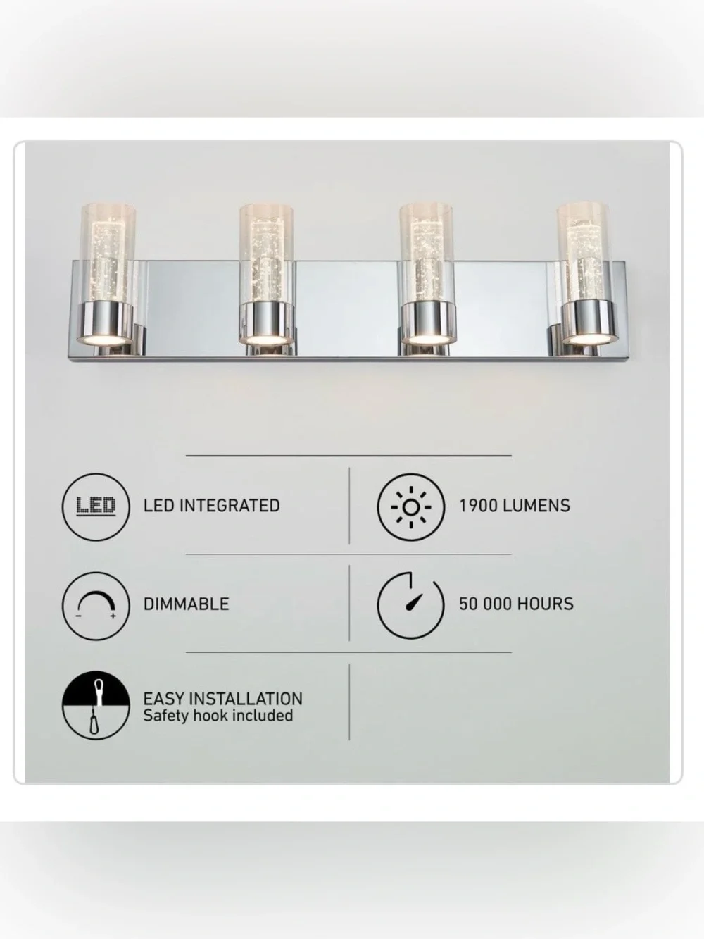 Artika Essence 4 Modern Chrome Wall Sconce Vanity Light
